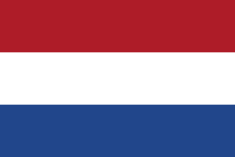 The national flag of The Netherlands.